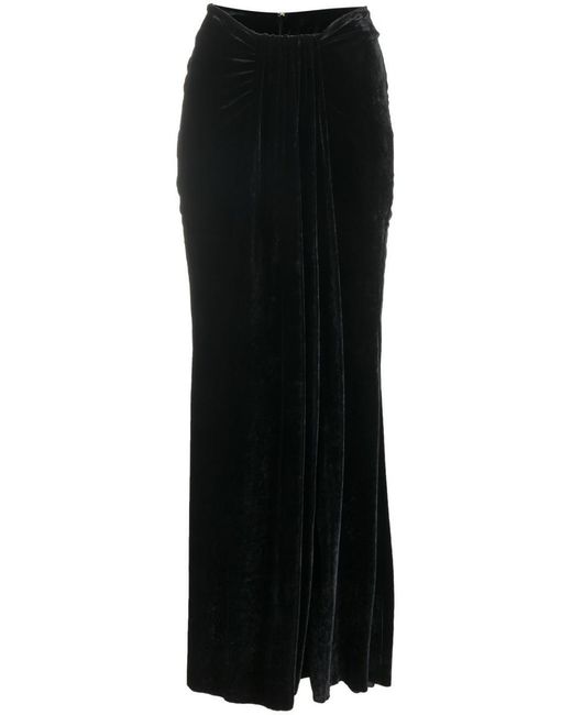 Blumarine Black Slit-detail Ankle-length Skirt