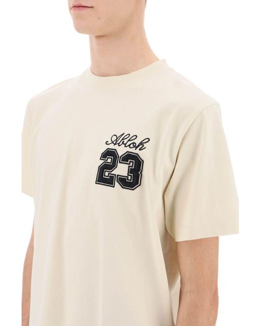 Off-White c/o Virgil Abloh Natural Crew-neck T-shirt With 23 Logo for men