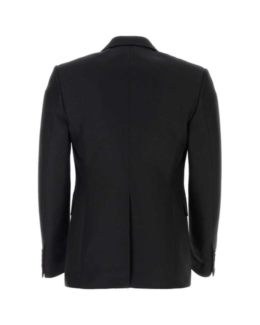 Alexander McQueen Black Floral Cotton-blend Blazer for men