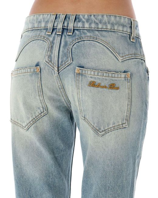Balmain Blue Western Bootcut Denim Jeans