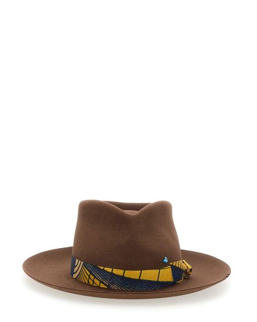 SUPERDUPER Brown Felt Bouganville Hat for men