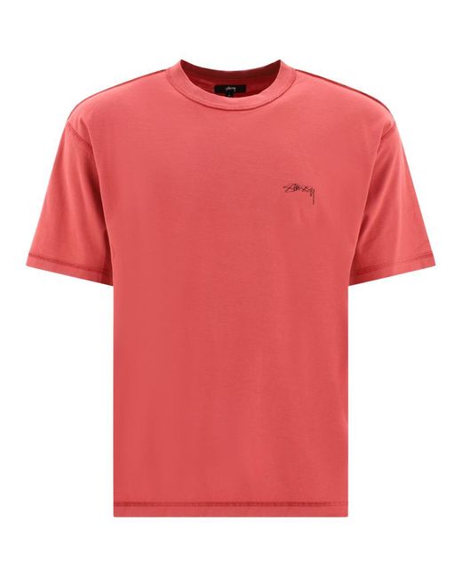 Stussy Pink "Lazy" T-Shirt for men