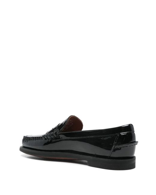 Sebago Black Classic Dan Loafers In Patent Leather