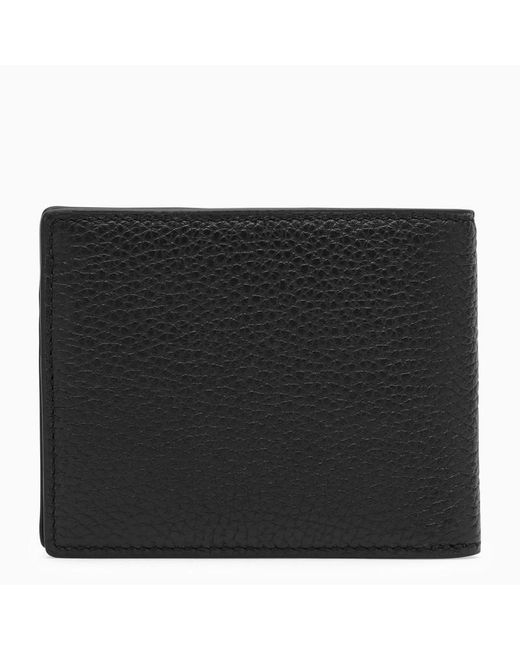 Bally Black Leather Bi Fold Wallet for men