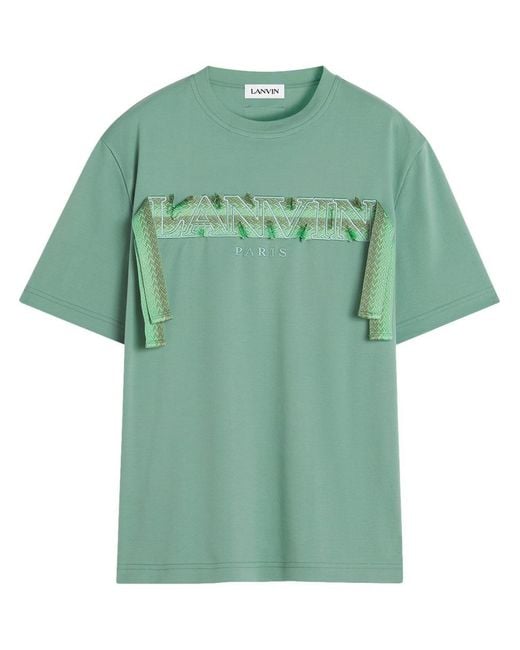 Lanvin Green T-Shirt Lacet Curb for men