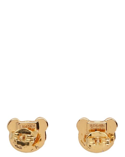 Moschino Metallic 'teddy Bear' Earrings