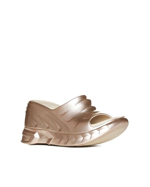 Givenchy Natural Dusty Marshmallow Wedges Sandals