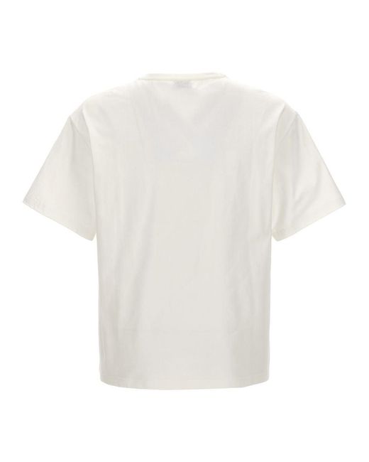Etro White Logo Embroidery T-shirt for men