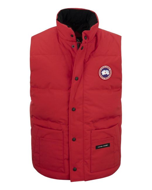 Canada Goose Suede Freestyle Crew - Down Jacket Waistcoat in Red for ...