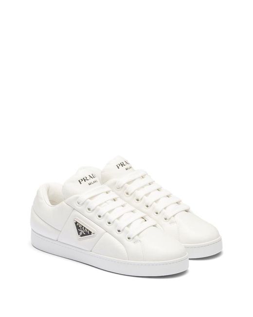 Prada White Padded Leather Sneaker