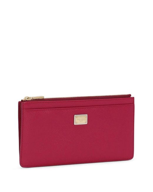 Dolce & Gabbana Red Wallet With Logo Plaque