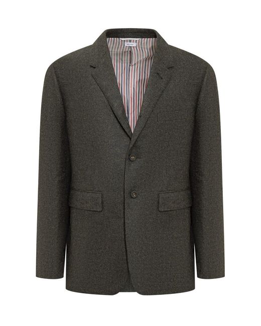 Thom Browne Black Single-Breasted Jacket for men