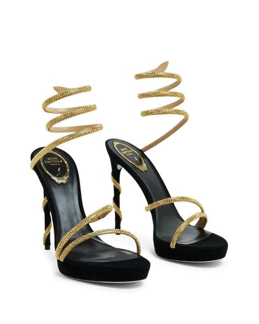 Rene Caovilla Metallic Cleo Crystal-embellished Sandals