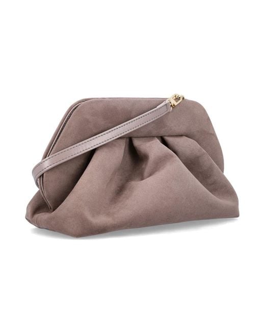 THEMOIRÈ Brown Tia Vegan Suede Shoulder Bag