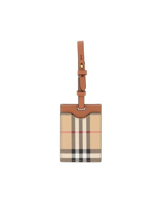 Burberry White Check Luggage Tag