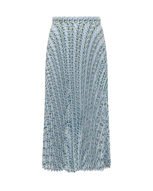 Tory Burch Blue Pleated Skirt