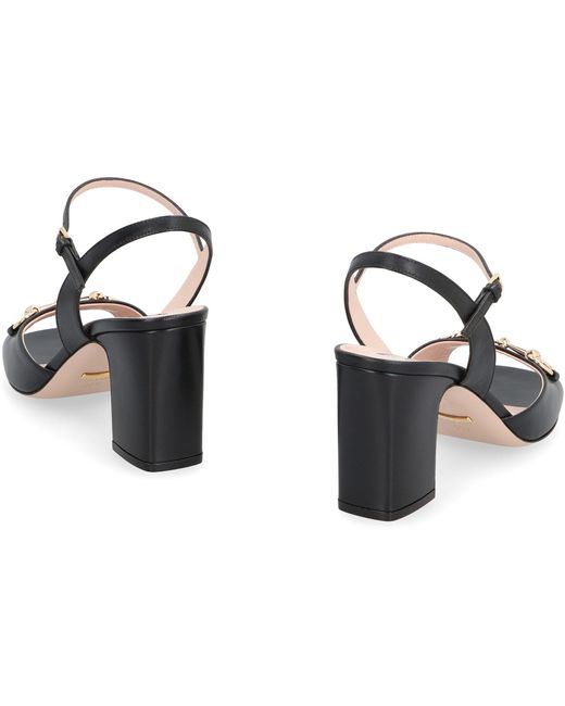 Gucci Black Lady Horsebit-detailed Leather Sandals