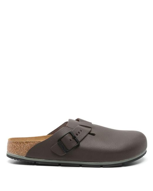 Birkenstock Gray Boston 2.0 Pro Leather Slippers for men