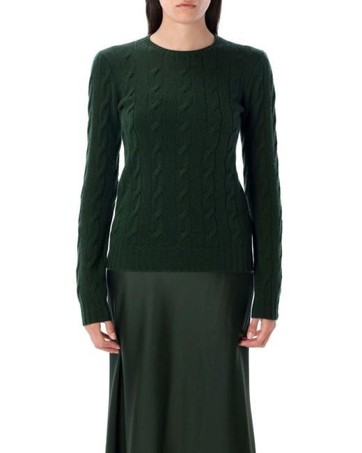 Ralph Lauren Cable Knit Cashmere Sweater in Green | Lyst UK