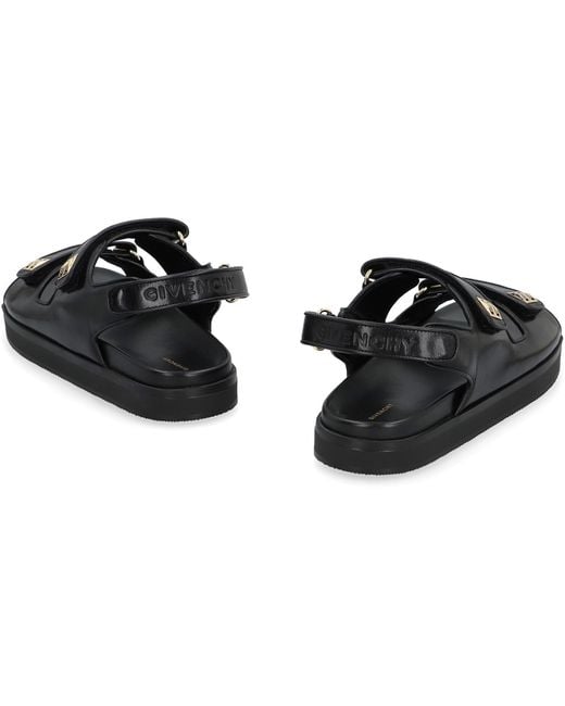 Givenchy Black 4g Leather Sandals