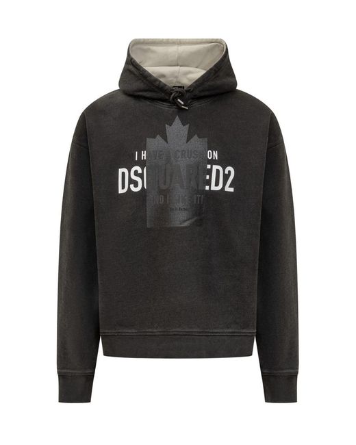 DSquared² Black Sweatshirt With Logo for men
