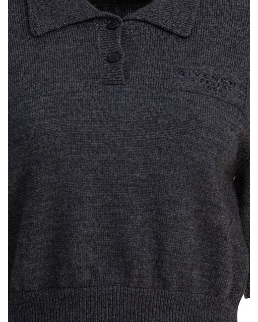 Givenchy Blue " Paris 1952" Wool Polo Shirt