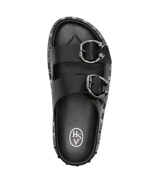 Ash Black Ulla Studded Leather Slide Sandal
