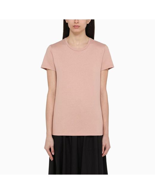Moncler Pink T-Shirt With Logo Patch