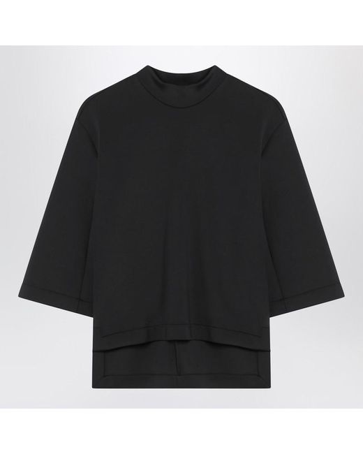 Moncler x Edward Enninful Black Top With Asymmetric Hem