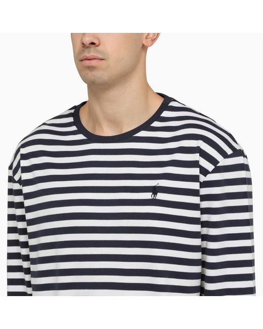 Polo Ralph Lauren Blue White/navy Striped Crew Neck T Shirt for men