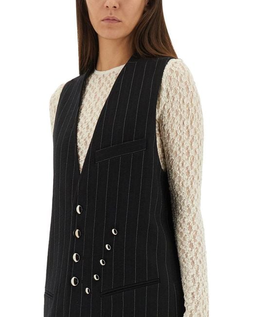 Isabel Marant Black Pinstripe Vest