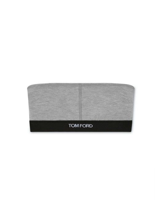 Tom Ford Gray Tops With Logo