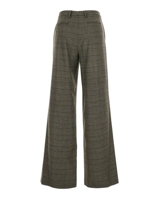 Plain Gray Trousers With Striped Motif