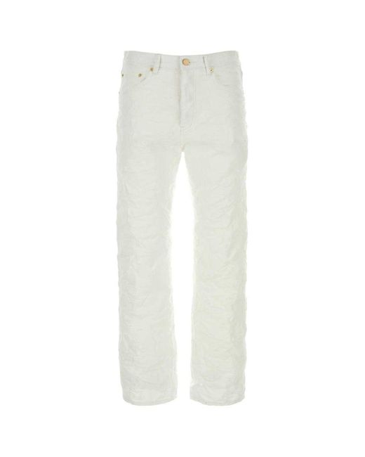 Purple Denim White Denim Jeans for men
