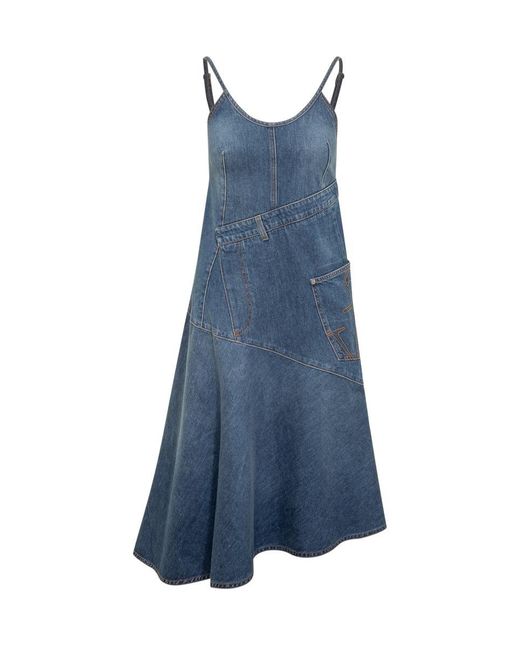 J.W. Anderson Blue Denim Twisted Strappy Dress