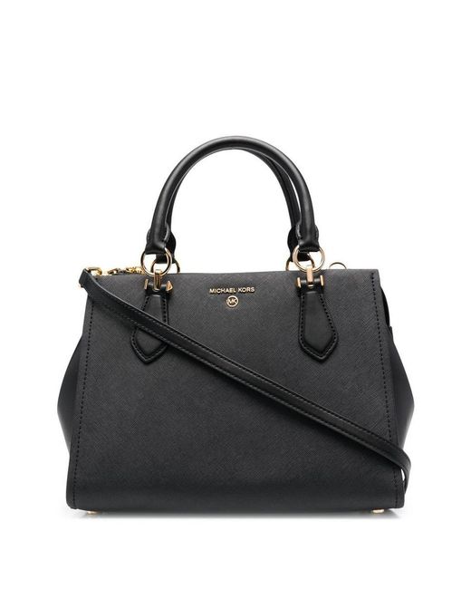 Michael Kors Black Marilyn Medium Saffiano Leather Satchel Bags