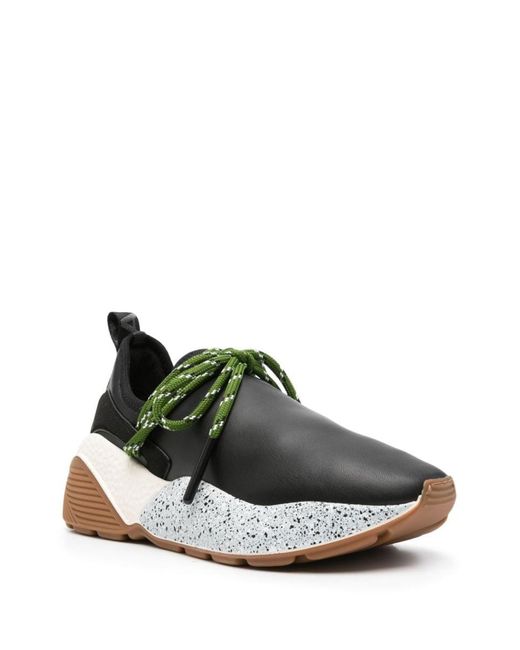 Stella McCartney Green Faux-Leather Panelled Sneakers