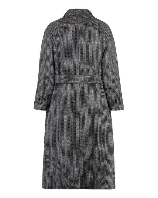 Gant Gray Single-Breasted Wool Coat for men