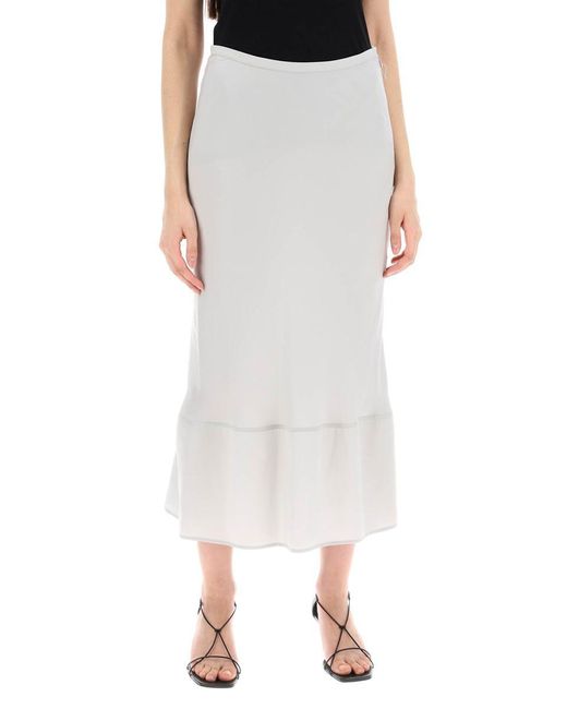 Lemaire White Midi Bias-Cut Skirt
