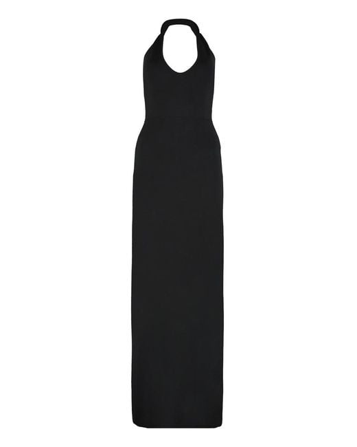 Saint Laurent Black Knitted Long Dress