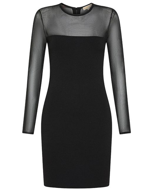 Michael Kors Black Short Semi-Transparent Viscose Dress
