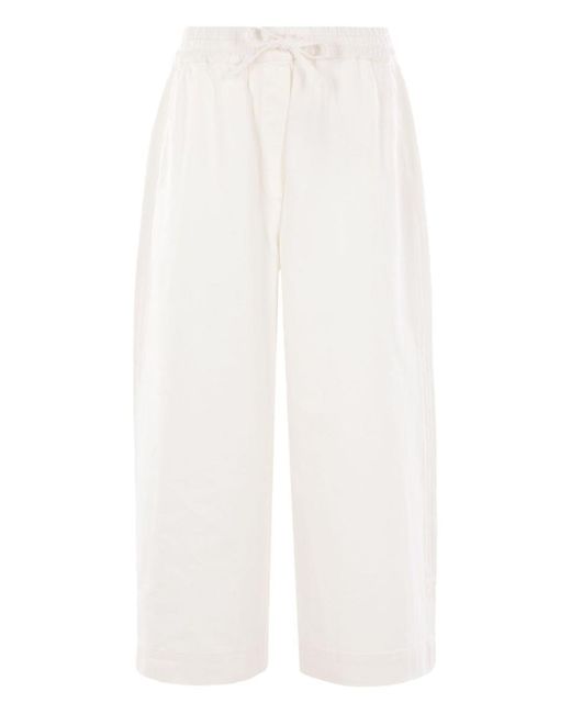 Loewe White Cotton Cropped Trousers