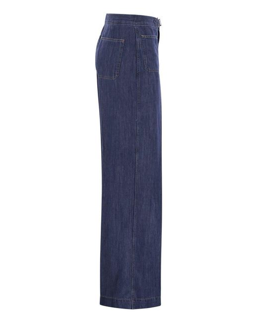 Polo Ralph Lauren Blue Wide-Leg Jeans With Bell Bottoms
