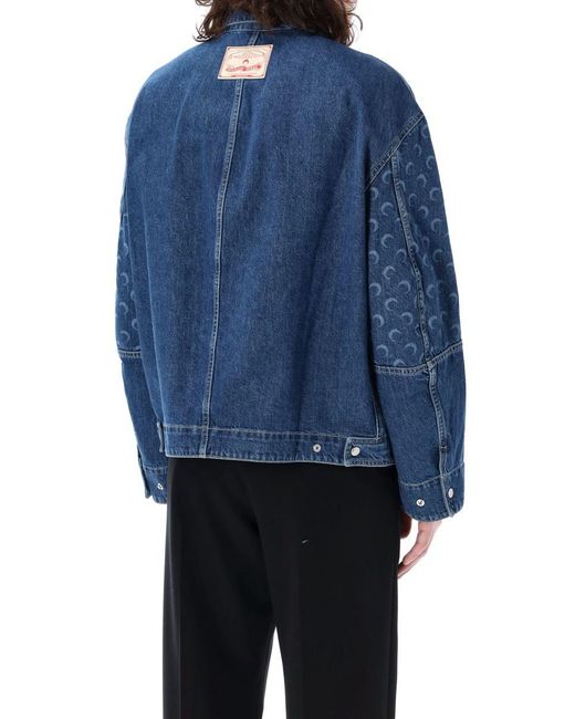 MARINE SERRE Blue Deadstock Denim Boxy Jacket for men