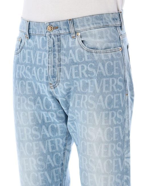 Versace Blue Allover Jeans for men