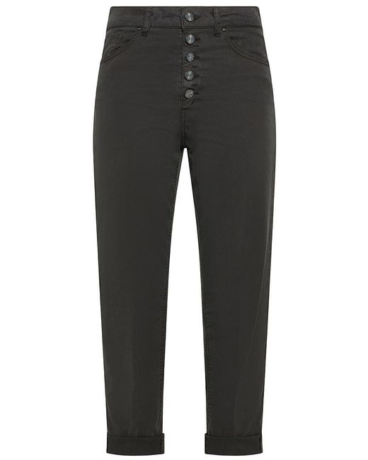 Dondup Black Koons Ankle-Length Cotton Blend Jeans