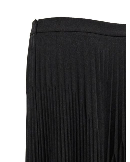 Alberta Ferretti Black Pleated Skirt