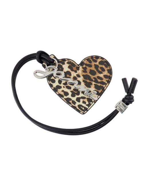Ganni Metallic Bou Heart Keyring