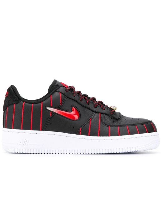 Nike Leather Air Force 1 Jewel Qs Sneakers in Black - Save 36% | Lyst