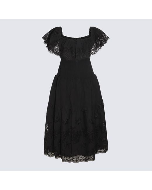 Self-Portrait Black Cotton Dress